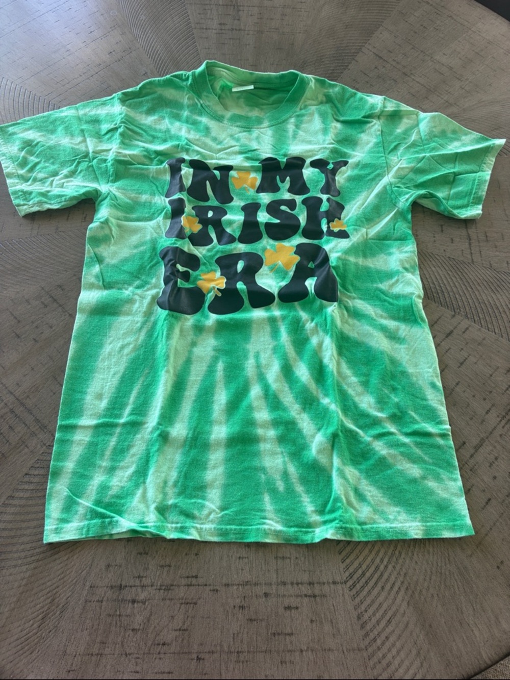 Green Tie-Dye Short Sleeve Graphic Tee - 'In My Irish Era'